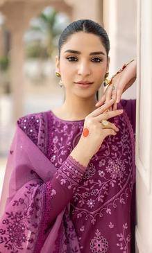 Asim Jofa - 3PC DHNAK Embroidered Shirt Embroidered Duppata