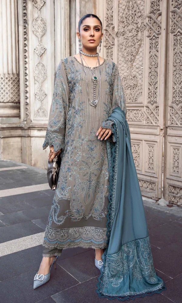 MARIA B- 3PC DHANAK | Embroidered.