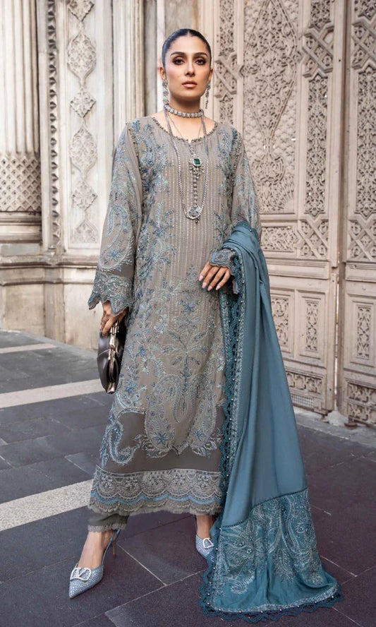 MARIA B- 3PC DHANAK | Embroidered.