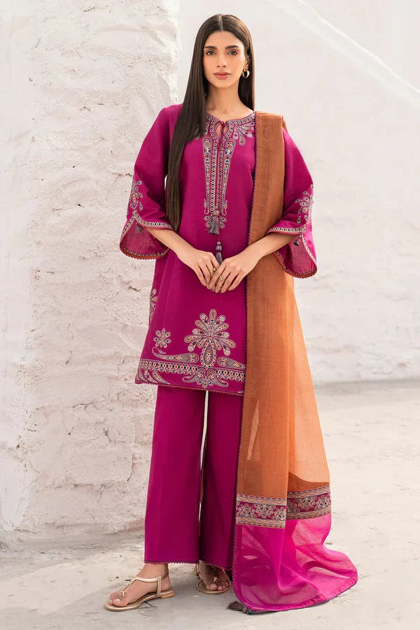 SAPPHIRE- UNSTITCHED 3PC DHANAK EMBROIDERED SUIT 005