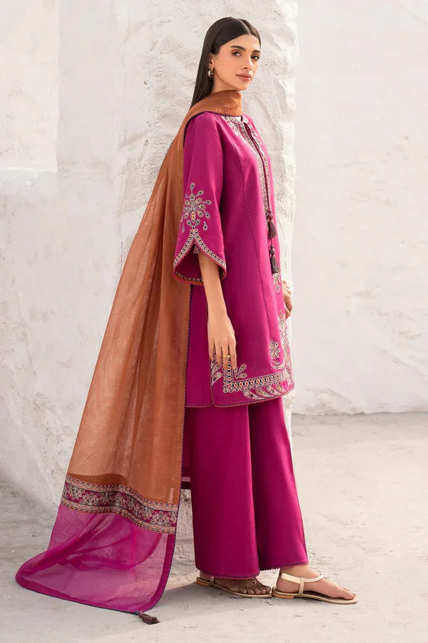 SAPPHIRE- UNSTITCHED 3PC DHANAK EMBROIDERED SUIT 005