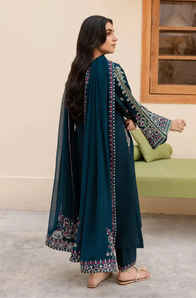 SAPPHIRE- UNSTITCHED 3PC DHANAK EMBROIDERED SUIT 007