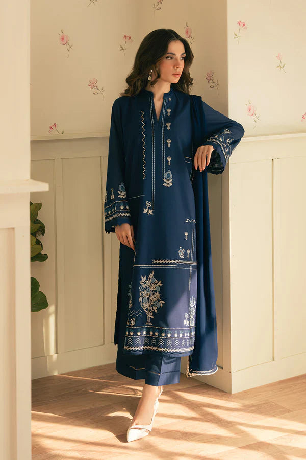 LAAM- UNSTITCHED 3PC DHANAK EMBROIDERED SUIT 008