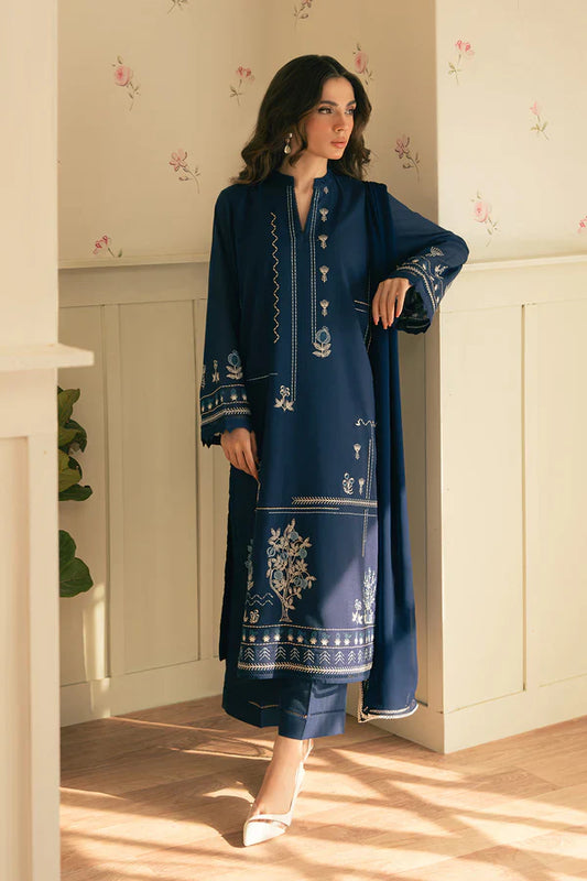 LAAM- UNSTITCHED 3PC DHANAK EMBROIDERED SUIT 008