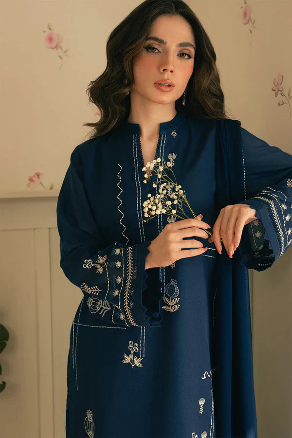 LAAM- UNSTITCHED 3PC DHANAK EMBROIDERED SUIT 008