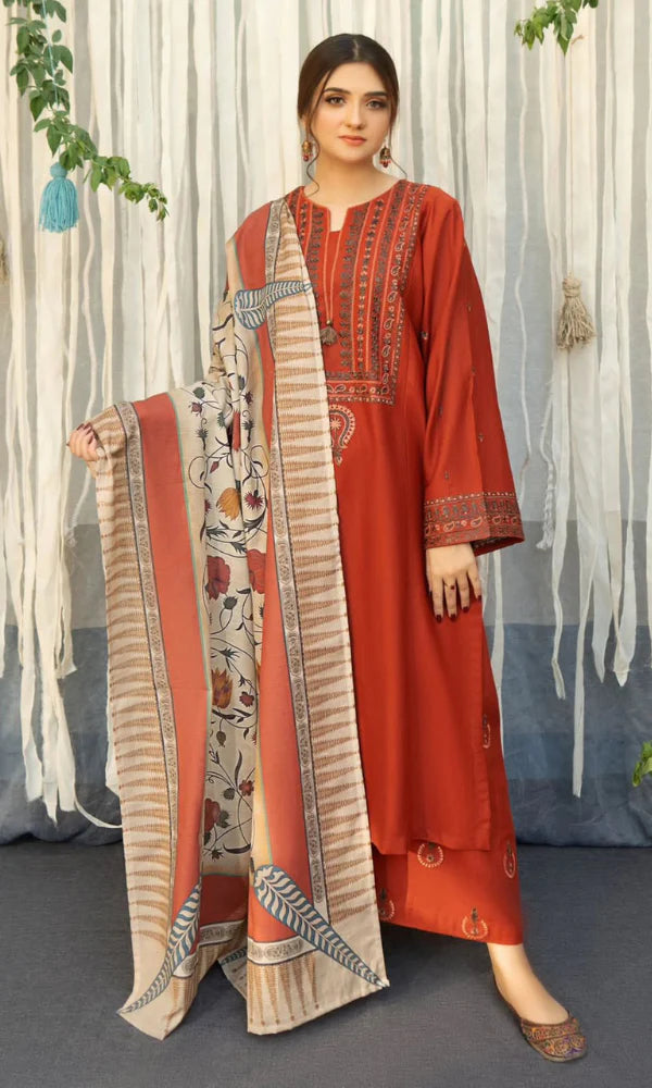 Asim Jofa - 3PC DHANAK | Embroidered.